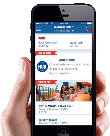 carnival cruise texting app.